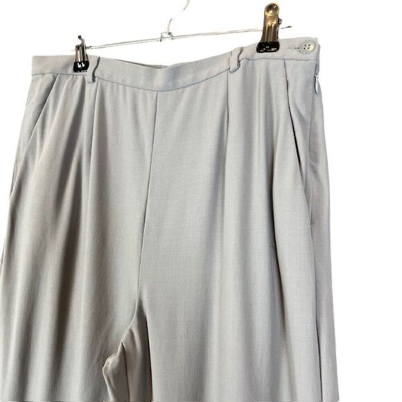 Giorgio Armani Linen Silk Blend Dress Slacks Light Gray Pockets Side Zip Size 42 - Picture 2 of 13